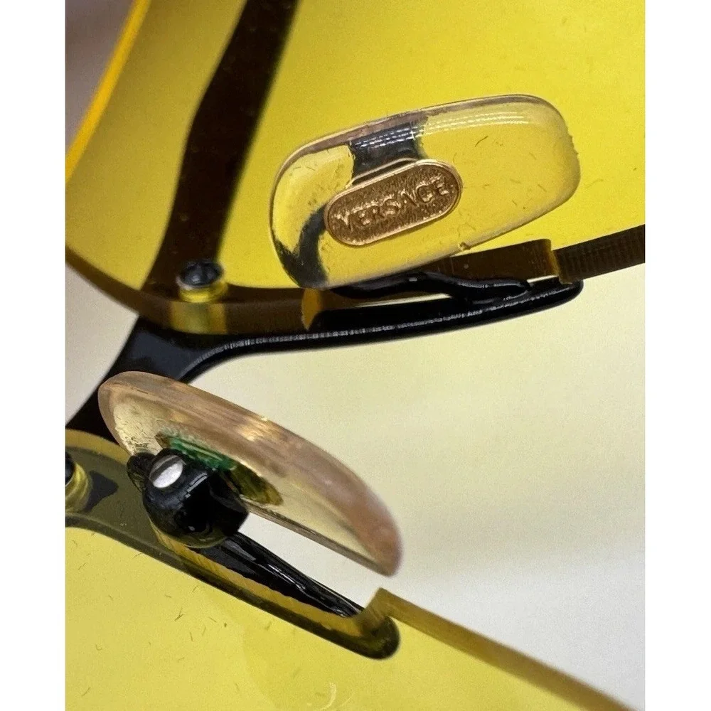 Versace VE2188 142285 Sunglasses - Black Shield‎ Frame - Yellow Mirror Lenses